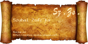 Szuhai Zsóka névjegykártya